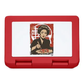 Femme japonaise avec repas sushi - Boîte à goûter - rouge - Devant