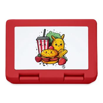Restauration rapide Kawaii - Sucré et délicieux - Boîte à goûter - rouge - Devant