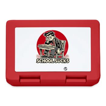 Schoolboy is bored - school is annoying - Lunchbox - red - Front