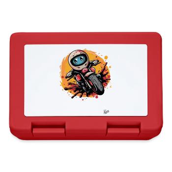Cute motorcycle comic - Lunchbox - red - Front