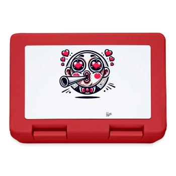verliebter Retro Mann mit Augen aus Herzen - Brotdose - Rot - Vorne