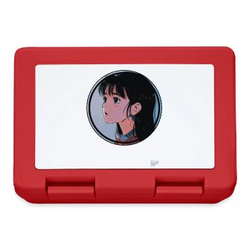 Fille de dessin animé japonais - Boîte à goûter - rouge - Devant