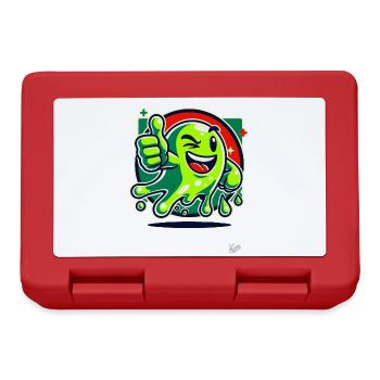 Monstre de slime vert avec pouces levés - Boîte à goûter - rouge - Devant