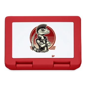 Gecko Echse Punk - Brotdose - Rot - Vorne