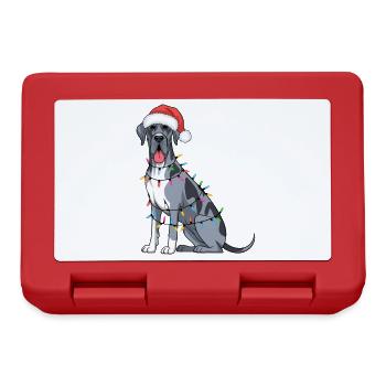 Great Dane Christmas Lights Xmas Dogs Gifts - Lunchbox - red - Front
