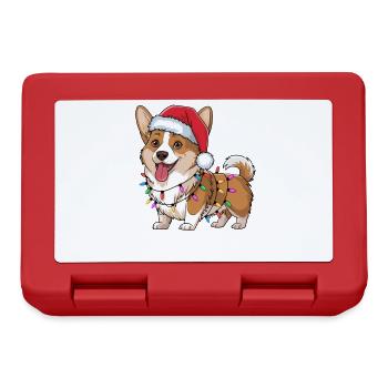 Cardigan Welsh Corgi Noël Lumières Noël Chiens - Boîte à goûter - rouge - Devant
