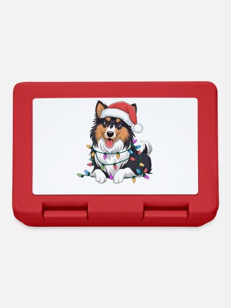 Collie Christmas Lights Xmas Dogs Gifts for Men - Brotdose - Rot