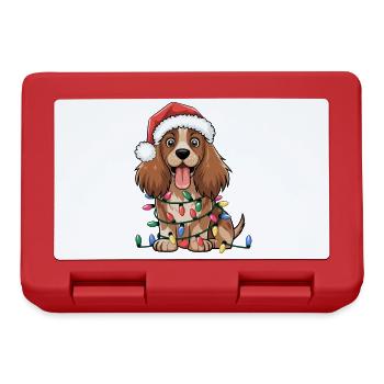 Cocker Spaniel Noël Lumières Noël Chiens Cadeaux - Boîte à goûter - rouge - Devant