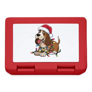 Coonhound Christmas Lights Xmas Dogs Gifts for Men - Lunchbox - red - Front