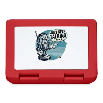 Microphone de dessin animé vintage, continuez à parler - Boîte à goûter - rouge - Devant