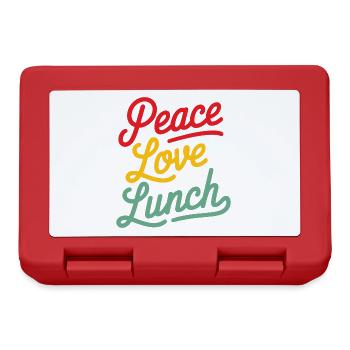 Peace Love Lunch Canteen cafeteria humor - Lunchbox - red - Front