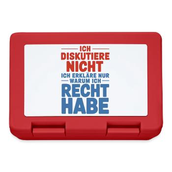 Ich diskutiere nicht Ich erkläre warum ich Recht h - Brotdose - Rot - Vorne