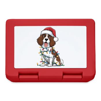 English Springer Spaniel Christmas Lights Xmas - Lunchbox - red - Front