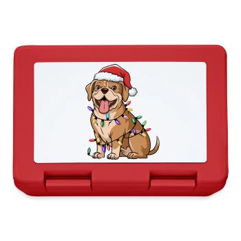 Dogue de Bordeaux Lumières de Noël Chiens Cadeaux - Boîte à goûter - rouge - Devant