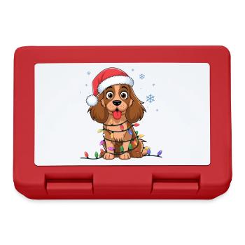 English Cocker Spaniel Christmas Lights Xmas Dogs - Brotdose - Rot - Vorne