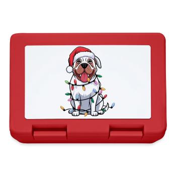 Dogo Argentino Christmas Lights Xmas Dogs Gifts - Lunchbox - red - Front