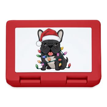 Bouledogue français Noël lumières Noël chiens m’offre - Boîte à goûter - rouge - Devant