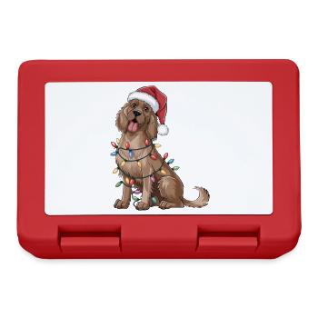 Setter anglais Noël lumières Noël chiens cadeaux - Boîte à goûter - rouge - Devant
