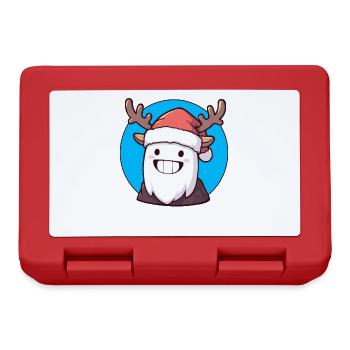 Weihnachts-Yeti mit Geweih und Weihnachtsmütze - Brotdose - Rot - Vorne