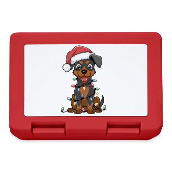 Miniature Pinscher Christmas Lights Xmas Dogs - Brotdose - Rot - Vorne