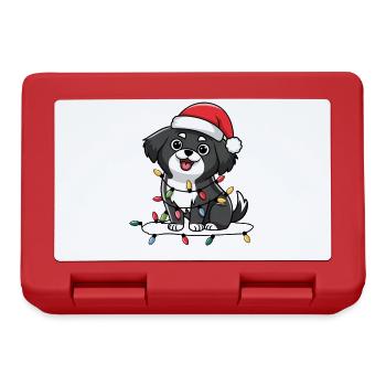 Japanese Chin Christmas Lights Xmas Dogs Gifts - Lunchbox - red - Front