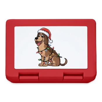 Irish Wolfhound Christmas Lights Xmas Dogs Gifts - Lunchbox - red - Front
