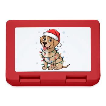 Labrador Retriever Lumières de Noël Chiens de Noël - Boîte à goûter - rouge - Devant