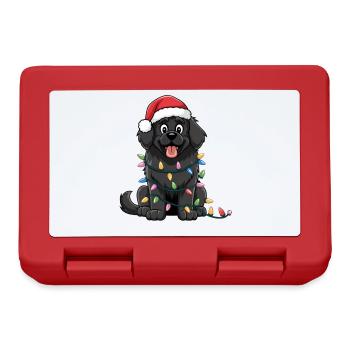 Newfoundland Christmas Lights Xmas Dogs Gifts - Brotdose - Rot - Vorne