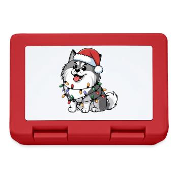 Keeshond Christmas Lights Xmas Dogs Gifts - Lunchbox - red - Front