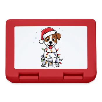 Jack Russell Terrier Christmas Lights Xmas Dogs - Brotdose - Rot - Vorne