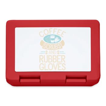 Coffee Scrubs And Rubber Gloves Nursing Nurses - Lunchbox - red - Front