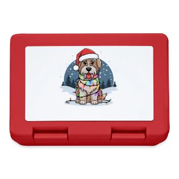 Wheaten Terrier à poil doux Noël lumières de Noël - Boîte à goûter - rouge - Devant