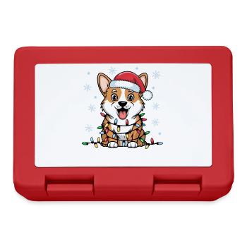 Pembroke Welsh Corgi Noël Lumières Noël Chiens - Boîte à goûter - rouge - Devant