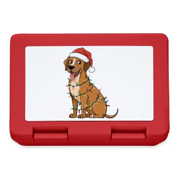 Rhodesian Ridgeback Christmas Lights Xmas Dogs - Lunchbox - red - Front