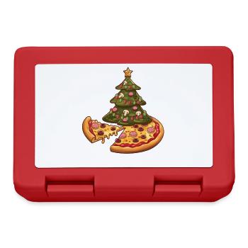 Pizza Christmas Tree Pepperoni Food Gifts for Men - Brotdose - Rot - Vorne