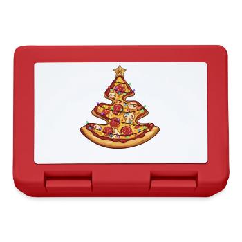 Pizza Christmas Tree Pepperoni Food Gifts for Men - Brotdose - Rot - Vorne