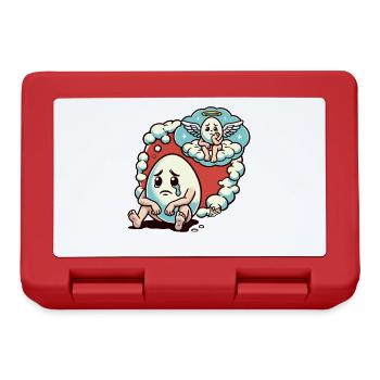 Sad egg imagines egg friend in heaven - Lunchbox - red - Front