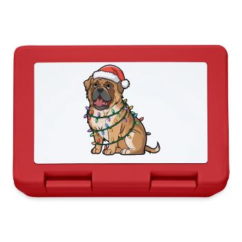 Tibetan Mastiff Christmas Lights Xmas Dogs Gifts - Brotdose - Rot - Vorne