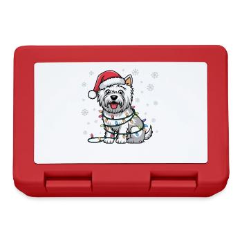 West Highland White Terrier Christmas Lights Xmas - Lunchbox - red - Front