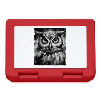 Portrait de hibou - Boîte à goûter - rouge - Devant