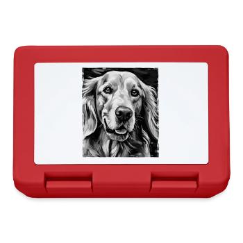 Portrait de chien Golden Retriever - Boîte à goûter - rouge - Devant