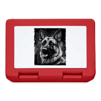 German Shepherd Dog Portrait - Lunchbox - red - Front