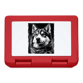 Portrait de chien husky - Boîte à goûter - rouge - Devant