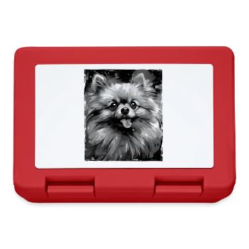 Pomeranian Dog Portrait - Lunchbox - red - Front
