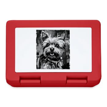 Yorkshire Terrier Hund Porträt - Brotdose - Rot - Vorne