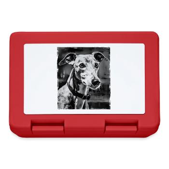 Greyhound Hund Porträt - Brotdose - Rot - Vorne