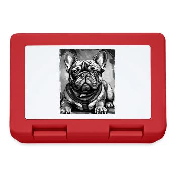 French Bulldog Dog Portrait - Lunchbox - red - Front