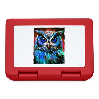 Portrait de hibou - Boîte à goûter - rouge - Devant