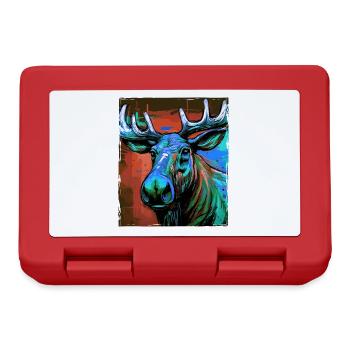 Moose Portrait - Lunchbox - red - Front