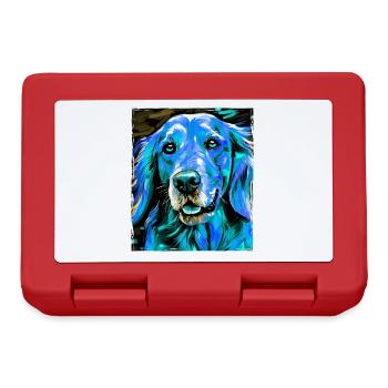 Portrait de chien Golden Retriever - Boîte à goûter - rouge - Devant